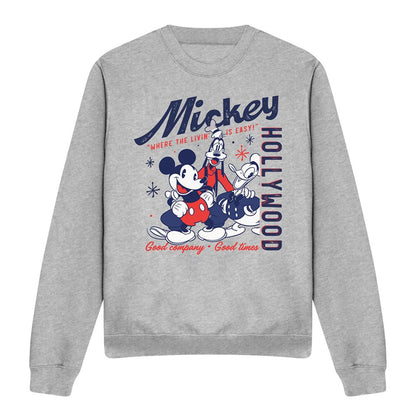 Heather Grey - Front - Mickey & Friends Unisex Adult Good Company Good Times Sweatshirt