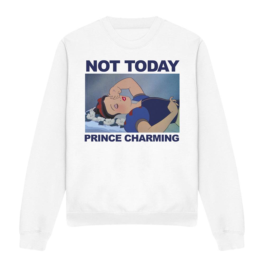 White - Front - Snow White Unisex Adult Not Today Sweatshirt
