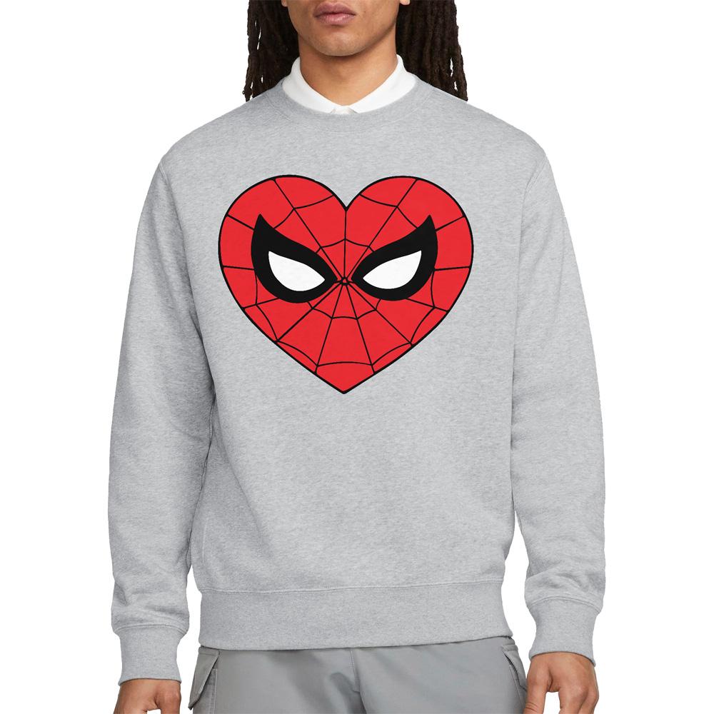 Sport Heather - Side - Spider-Man Unisex Adult Heart Sweatshirt