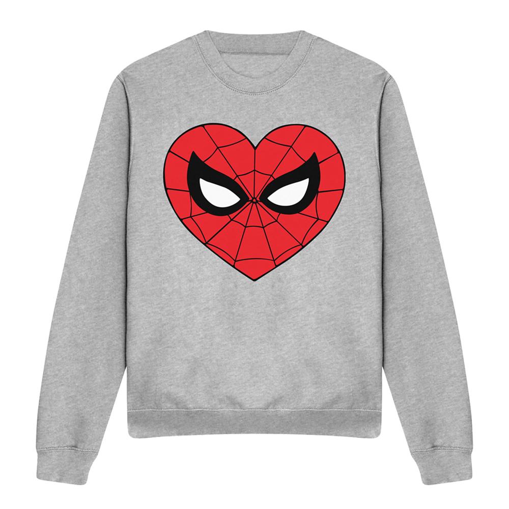 Sport Heather - Front - Spider-Man Unisex Adult Heart Sweatshirt