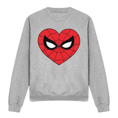 Sport Heather - Front - Spider-Man Unisex Adult Heart Sweatshirt