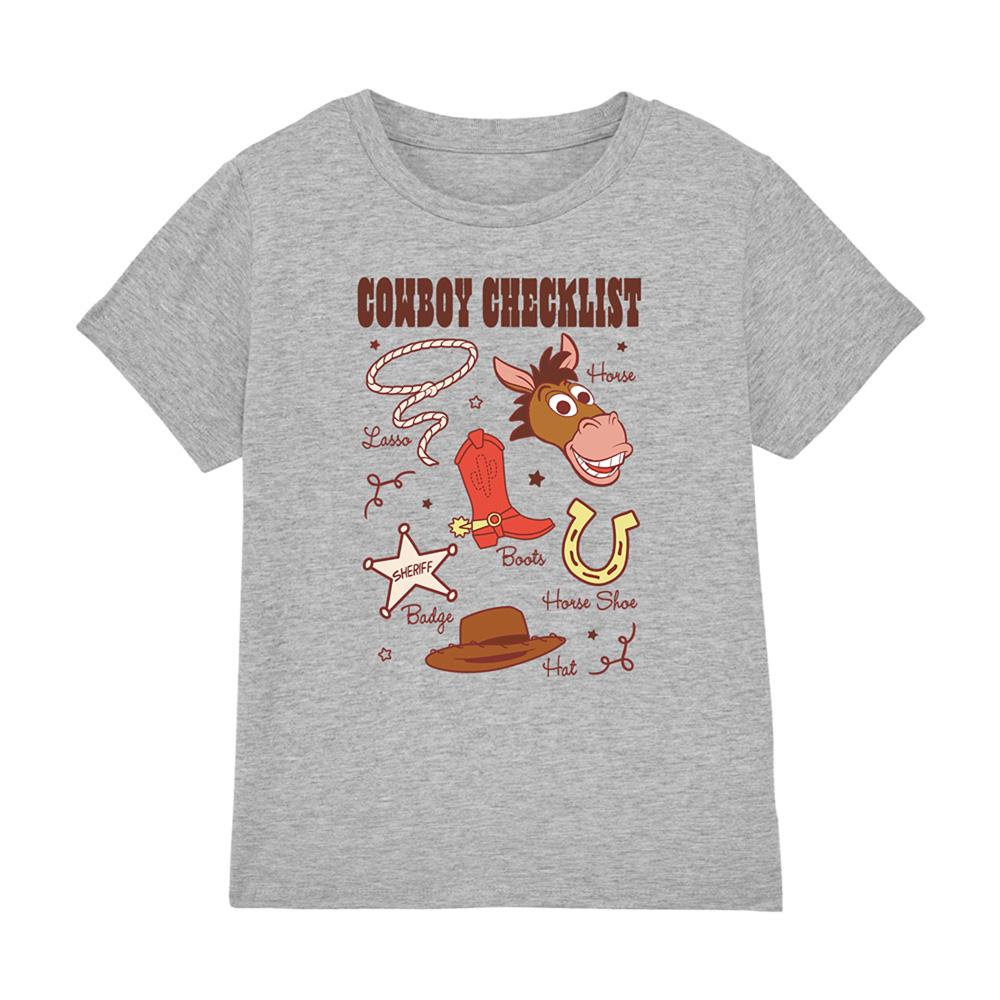 Sport Heather - Front - Toy Story 2 Childrens-Kids Checklist Cowboy T-Shirt