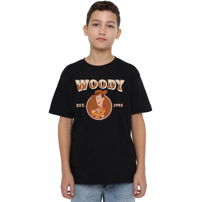 Black - Side - Toy Story 2 Childrens-Kids 1995 Woody T-Shirt