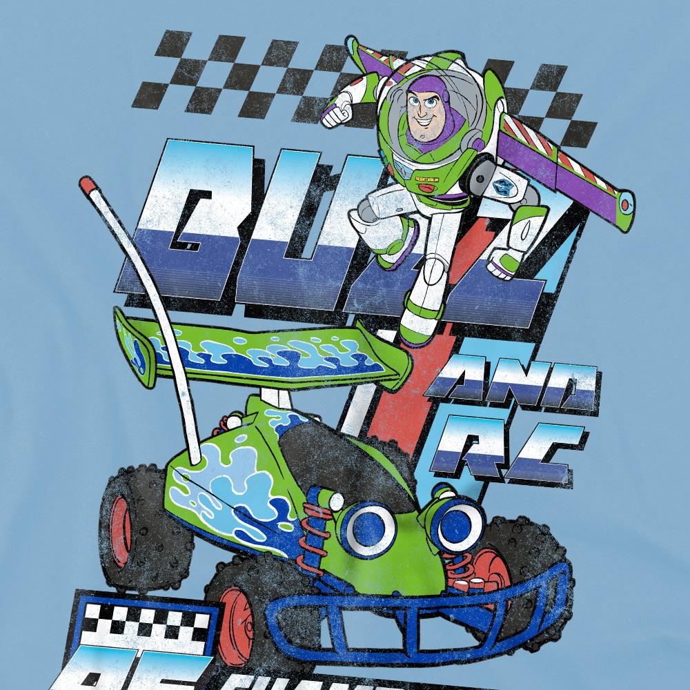 Sky Blue - Side - Toy Story Childrens-Kids Champions Buzz & RC T-Shirt