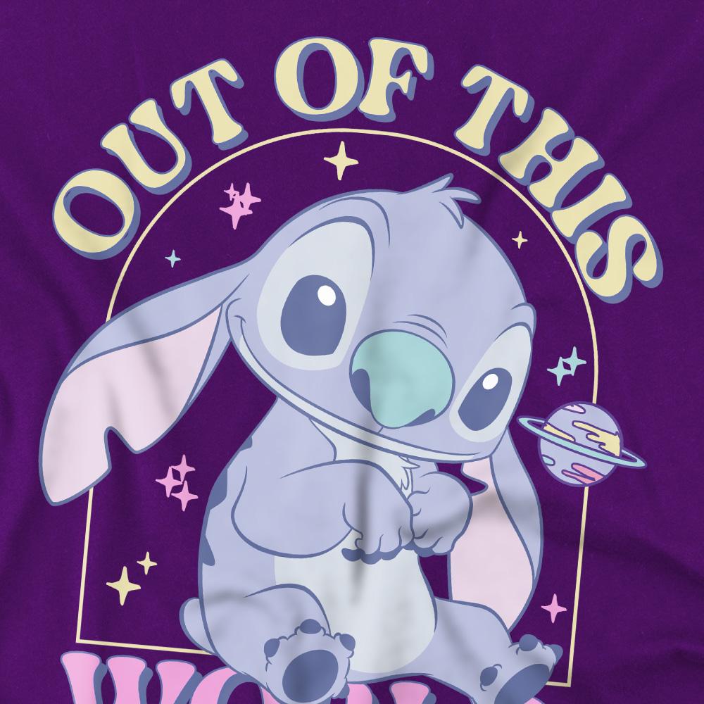 Purple - Side - Lilo & Stitch Childrens-Kids Out Of This World T-Shirt