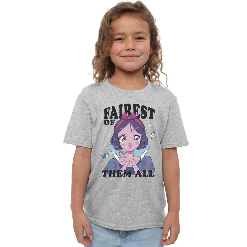 Sport Heather - Side - Disney Princess Childrens-Kids Fairest Of Them All Snow White Anime T-Shirt