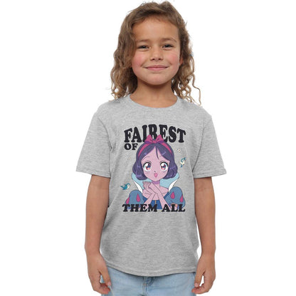 Sport Heather - Side - Disney Princess Childrens-Kids Fairest Of Them All Snow White Anime T-Shirt