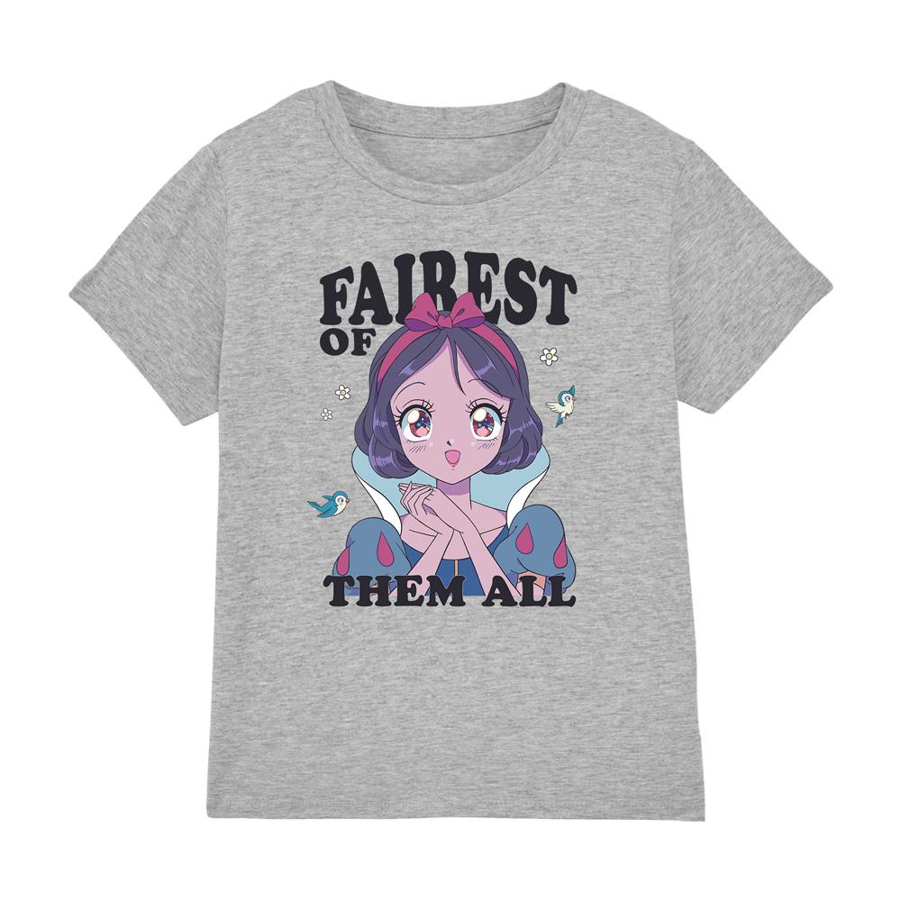 Sport Heather - Front - Disney Princess Childrens-Kids Fairest Of Them All Snow White Anime T-Shirt