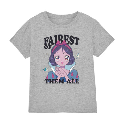 Sport Heather - Front - Disney Princess Childrens-Kids Fairest Of Them All Snow White Anime T-Shirt