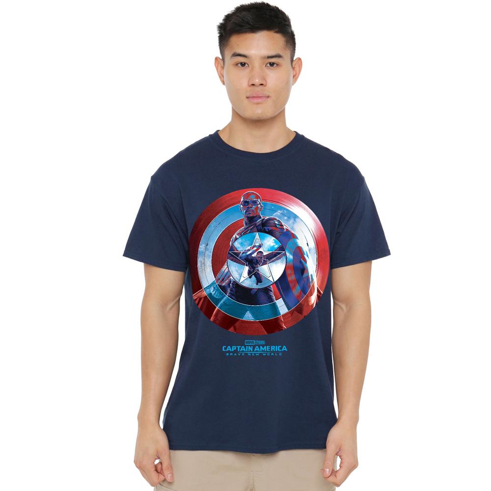 Navy - Side - Captain America: Brave New World Mens Sam Wilson T-Shirt