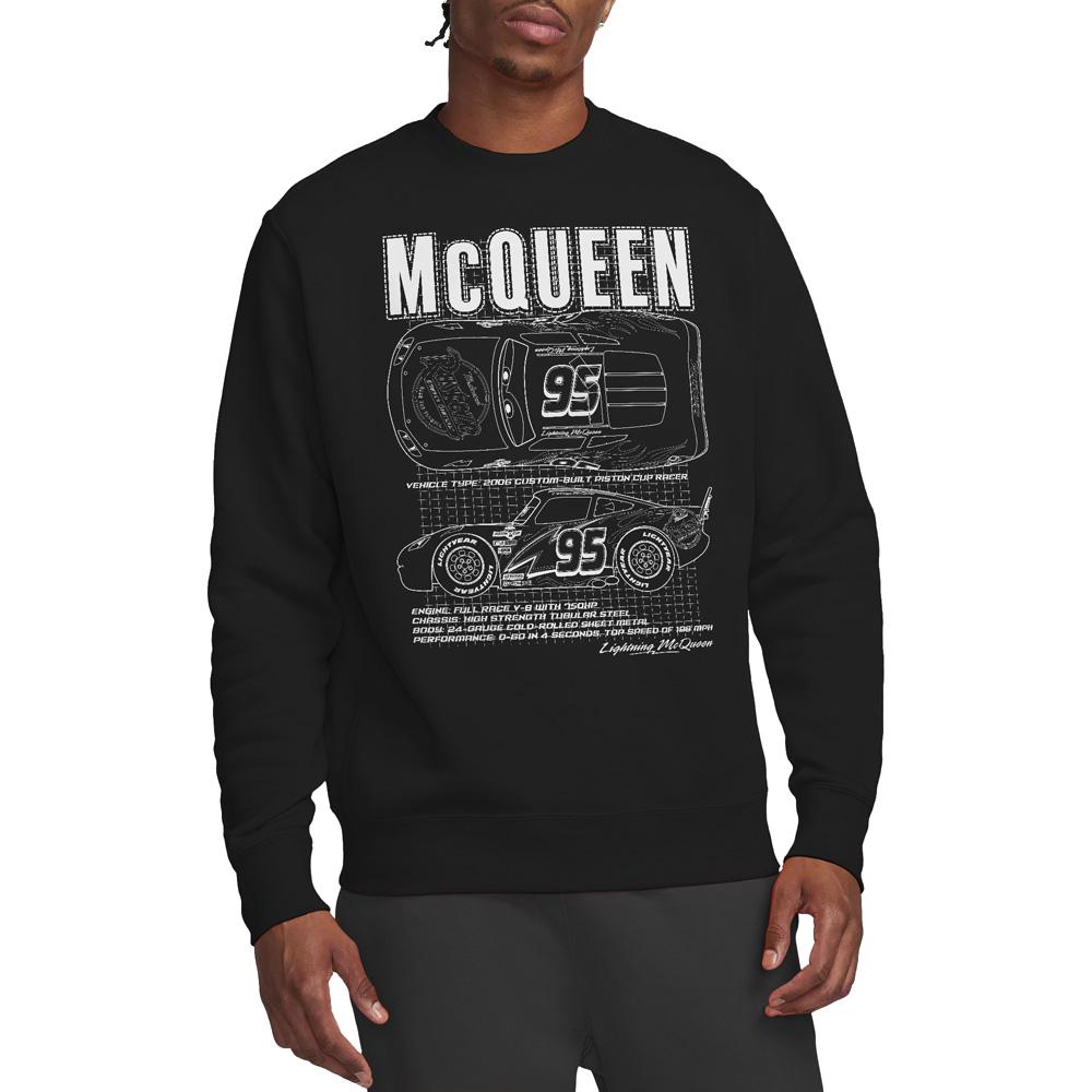 Black - Lifestyle - Cars Unisex Adult Lightning McQueen Outline Sweatshirt