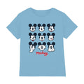 Sky Blue - Front - Mickey Mouse Childrens-Kids Faces T-Shirt