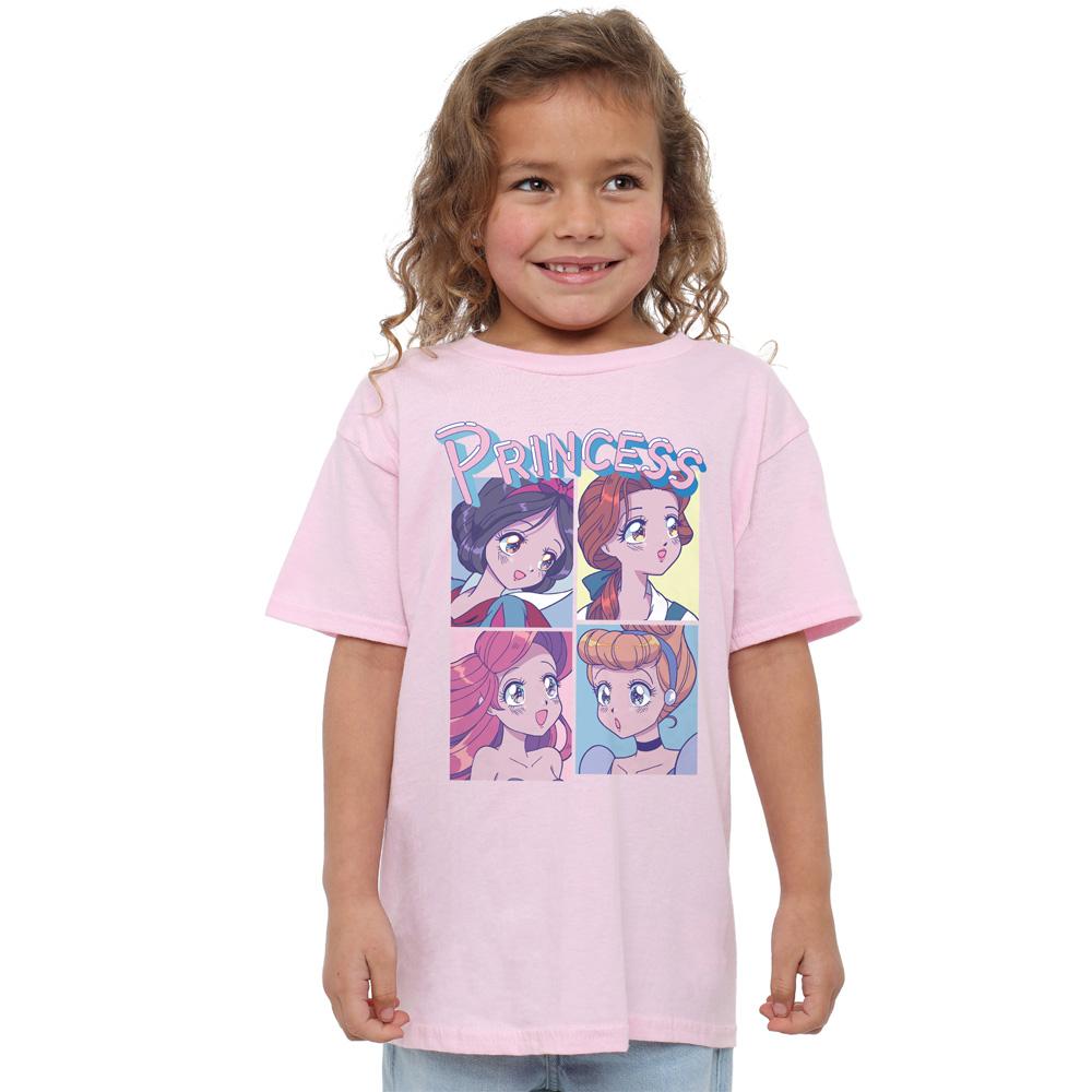 Light Pink - Side - Disney Princess Childrens-Kids Anime T-Shirt