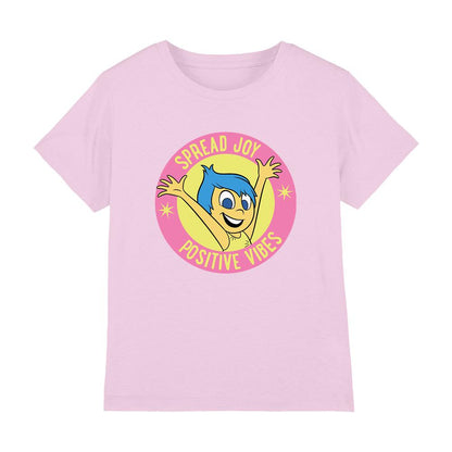 Light Pink - Front - Inside Out 2 Childrens-Kids Positive Vibes Joy T-Shirt
