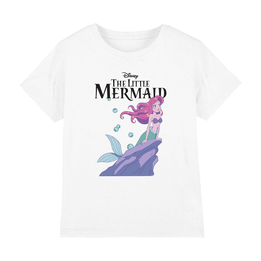 White - Front - Disney Princess Childrens-Kids Ariel Anime T-Shirt