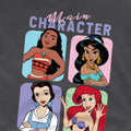 Charcoal - Side - Disney Princess Childrens-Kids Main Character Energy T-Shirt