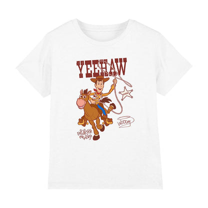 White - Front - Toy Story 2 Childrens-Kids Yeehaw Woody T-Shirt