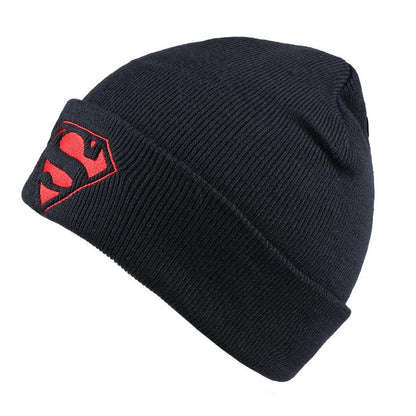 Navy - Side - Superman Mens Mono Logo Beanie