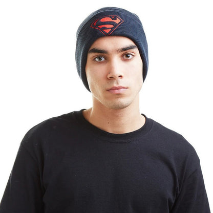 Navy - Pack Shot - Superman Mens Mono Logo Beanie