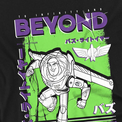 Black - Side - Toy Story Childrens-Kids Galactic Guardian Buzz Lightyear Japanese T-Shirt