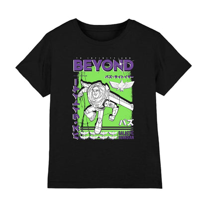 Black - Front - Toy Story Childrens-Kids Galactic Guardian Buzz Lightyear Japanese T-Shirt