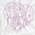 White - Side - Frozen Childrens-Kids Anna And Elsa Heart T-Shirt