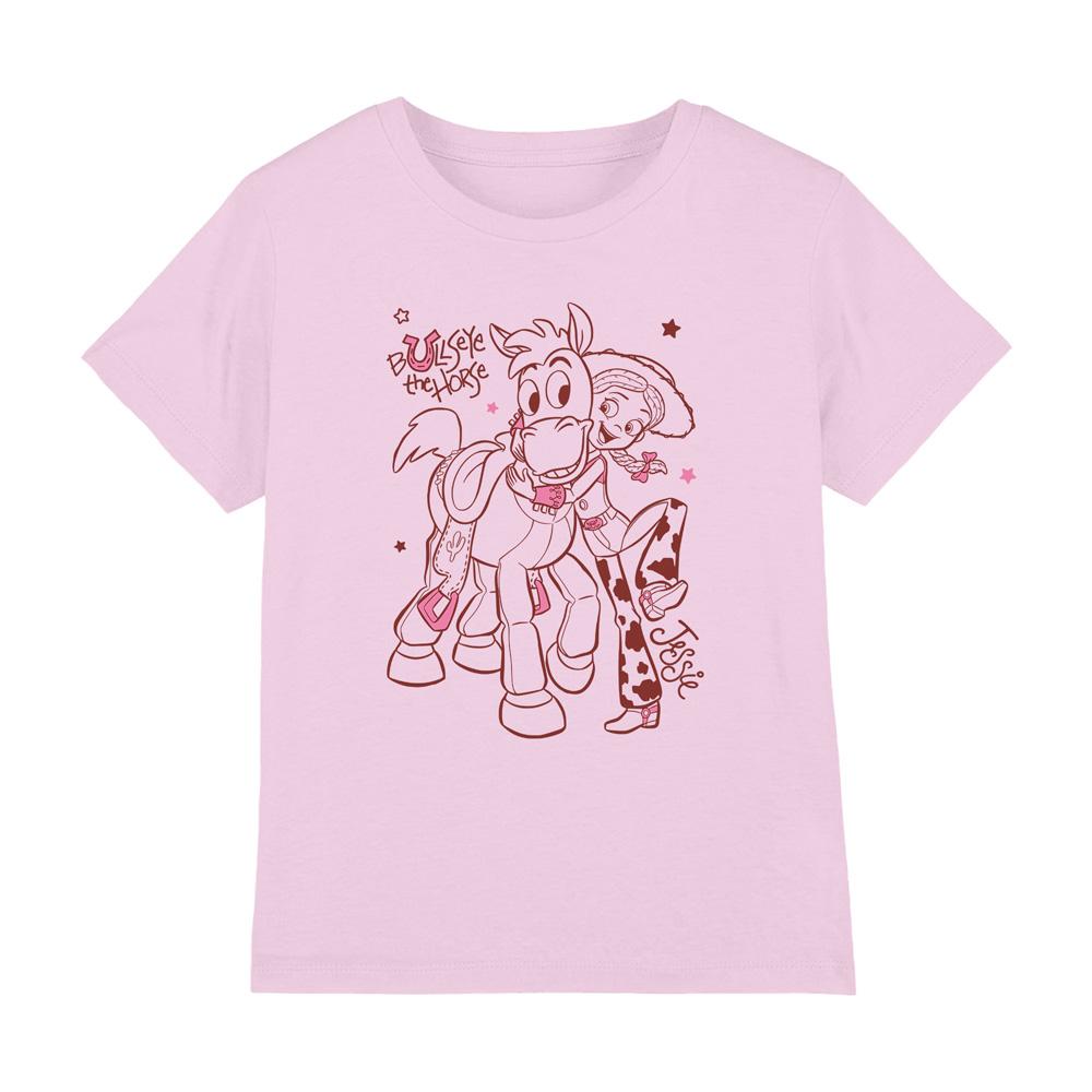 Light Pink - Front - Toy Story 2 Childrens-Kids Jessie & Bullseye Outline T-Shirt