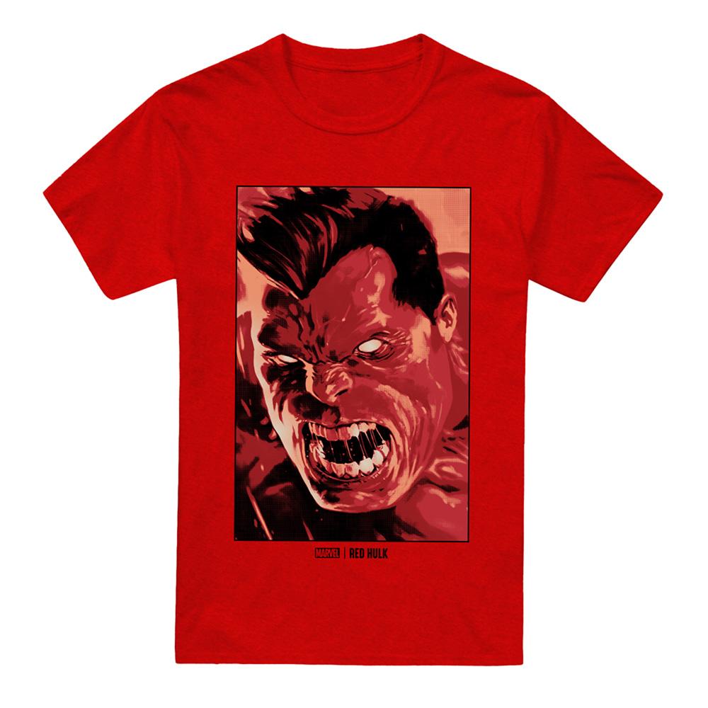Heather Red - Front - Marvel Unisex Adult Red Hulk Roar T-Shirt