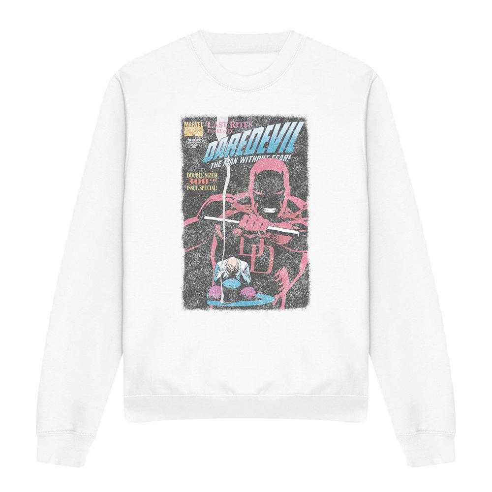 White - Front - Daredevil Unisex Adult Last Rites Comic Cover Sweatshirt
