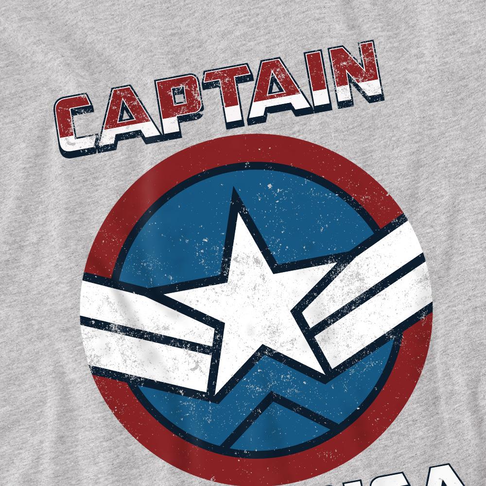 Sport Heather - Pack Shot - Captain America: Brave New World Childrens-Kids Badge T-Shirt