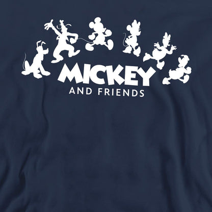 Navy - Side - Mickey & Friends Unisex Adult Silhouette Sweatshirt