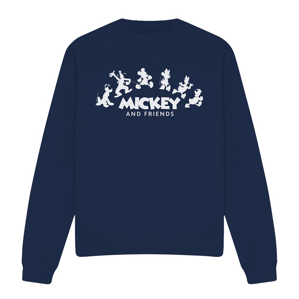 Navy - Front - Mickey & Friends Unisex Adult Silhouette Sweatshirt