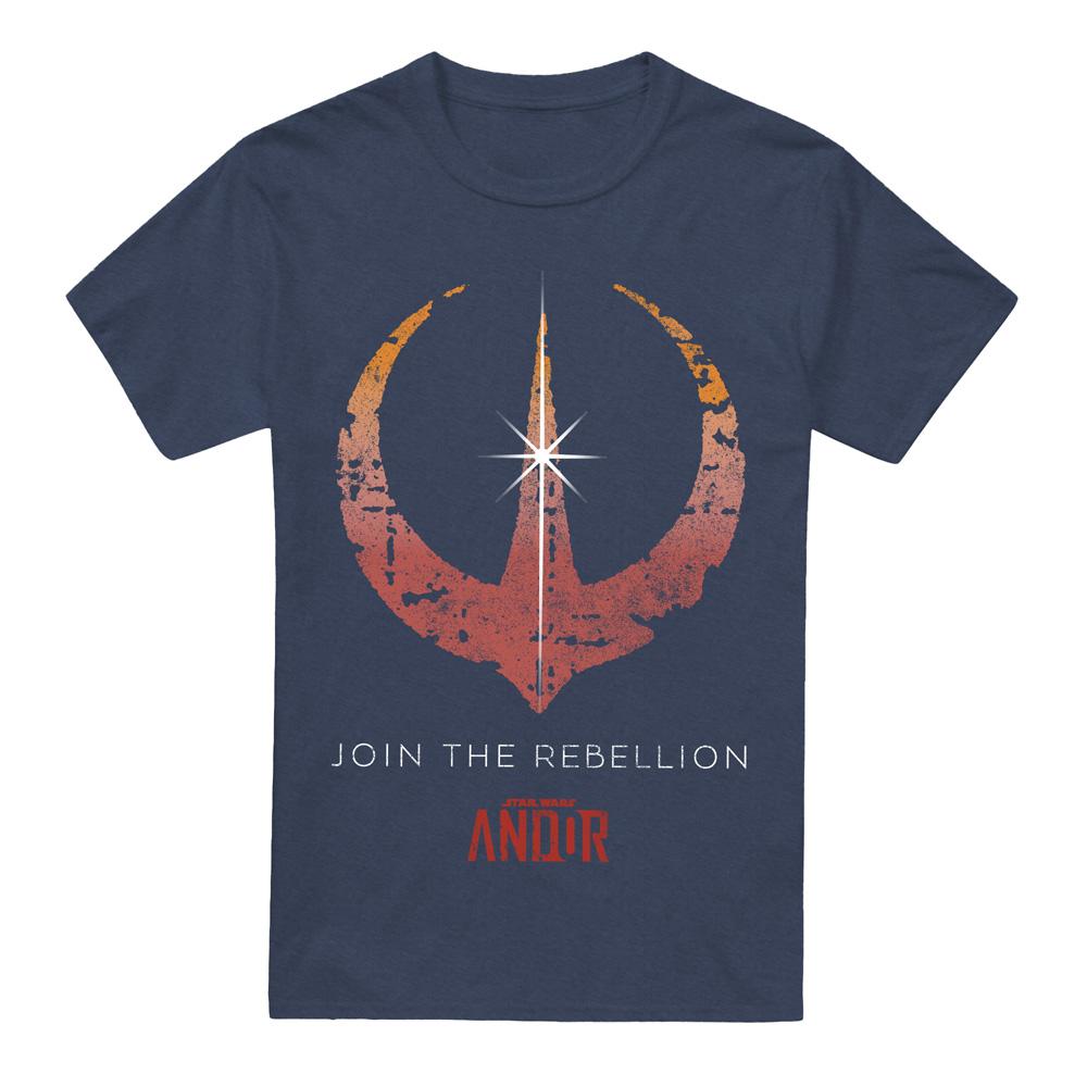 Heather Navy - Front - Star Wars: Andor Unisex Adult Join The Rebellion T-Shirt