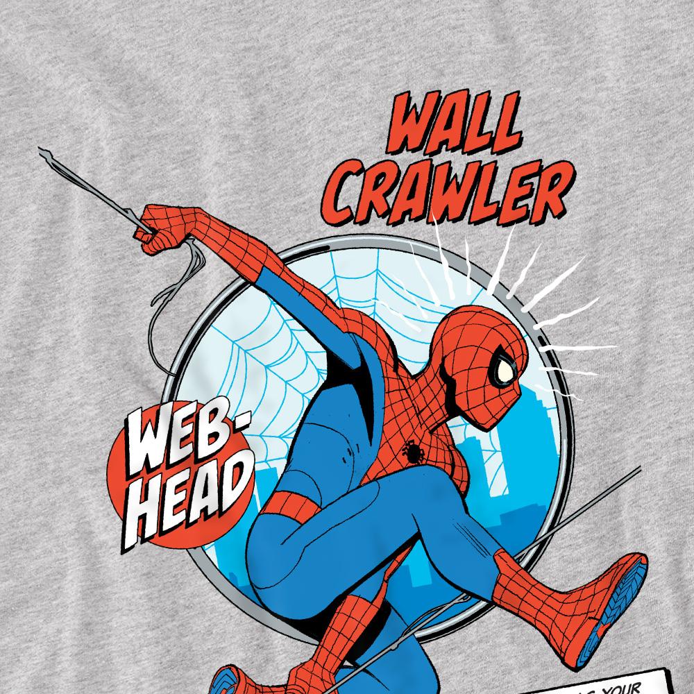 Sport Heather - Side - Spider-Man Childrens-Kids Wall Crawler T-Shirt