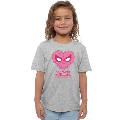 Sport Heather - Side - Spider-Man Childrens-Kids Heart T-Shirt