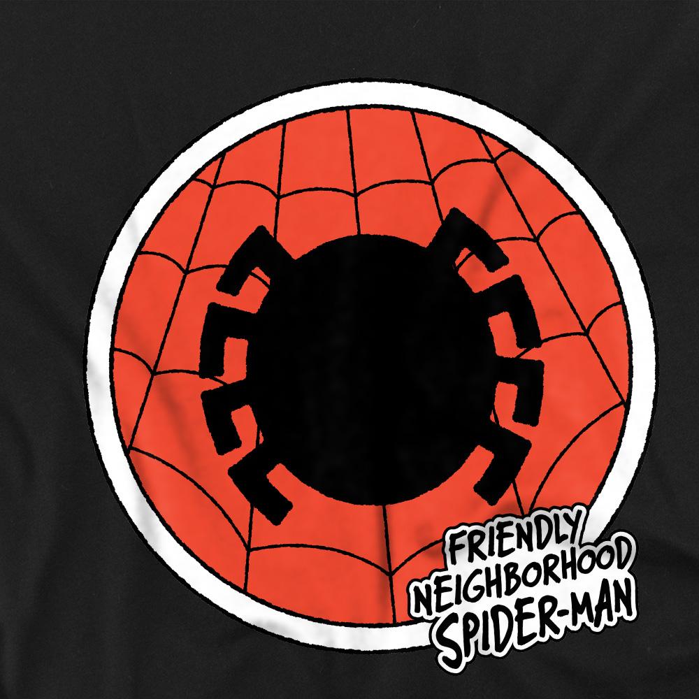 Black - Pack Shot - Spider-Man Childrens-Kids Friendly Neighborhood Badge T-Shirt