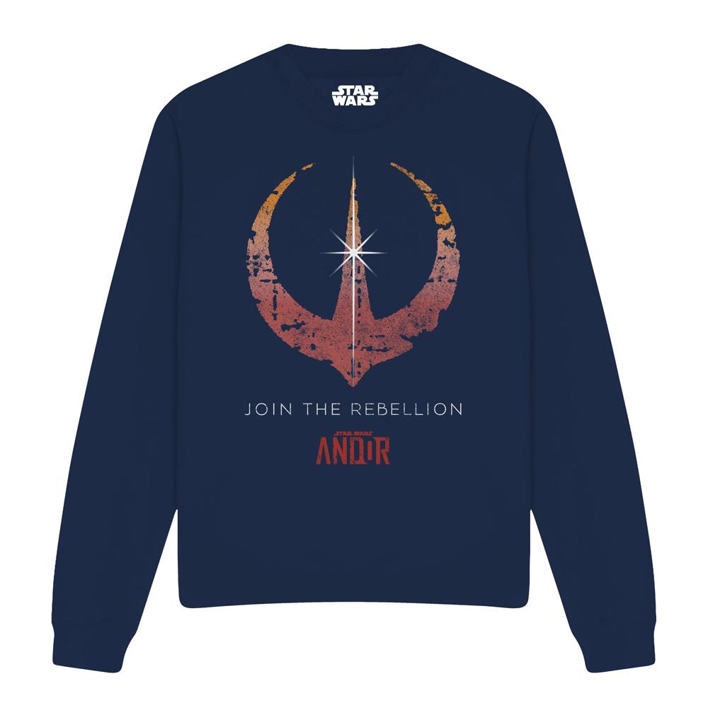 Navy - Front - Star Wars: Andor Unisex Adult Join The Rebellion Sweatshirt