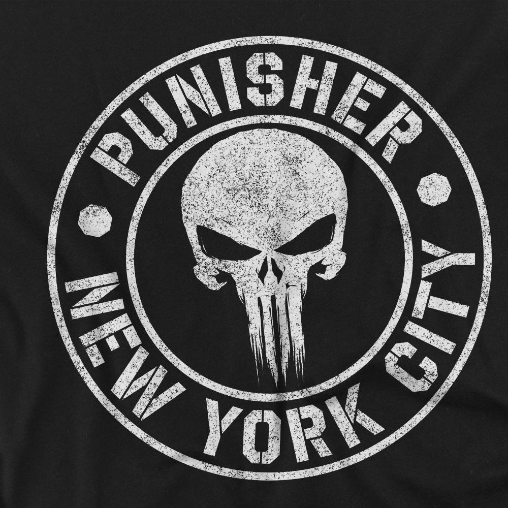 Black - Side - The Punisher Mens NYC Logo T-Shirt