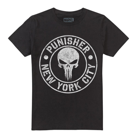 Black - Front - The Punisher Mens NYC Logo T-Shirt
