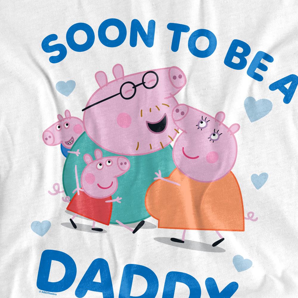White - Side - Peppa Pig Mens Soon To Be Daddy Pig T-Shirt