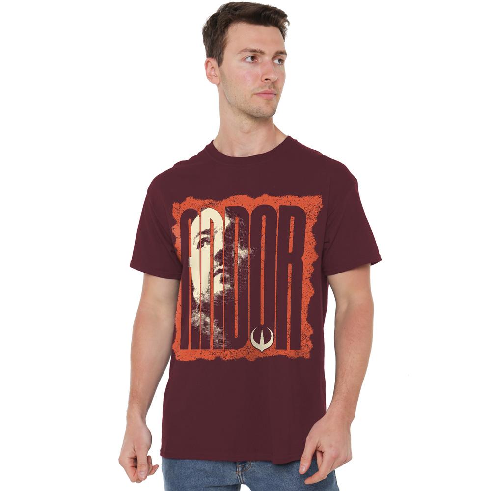 Burgundy - Side - Star Wars: Andor Mens Big Logo T-Shirt