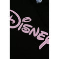 Black - Side - Disney Womens-Ladies Plain Logo Crop Hoodie