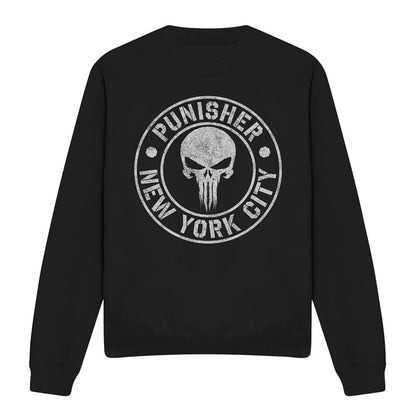 Black - Front - The Punisher Unisex Adult NYC Logo Sweatshirt