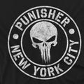 Black - Side - The Punisher Unisex Adult NYC Logo T-Shirt