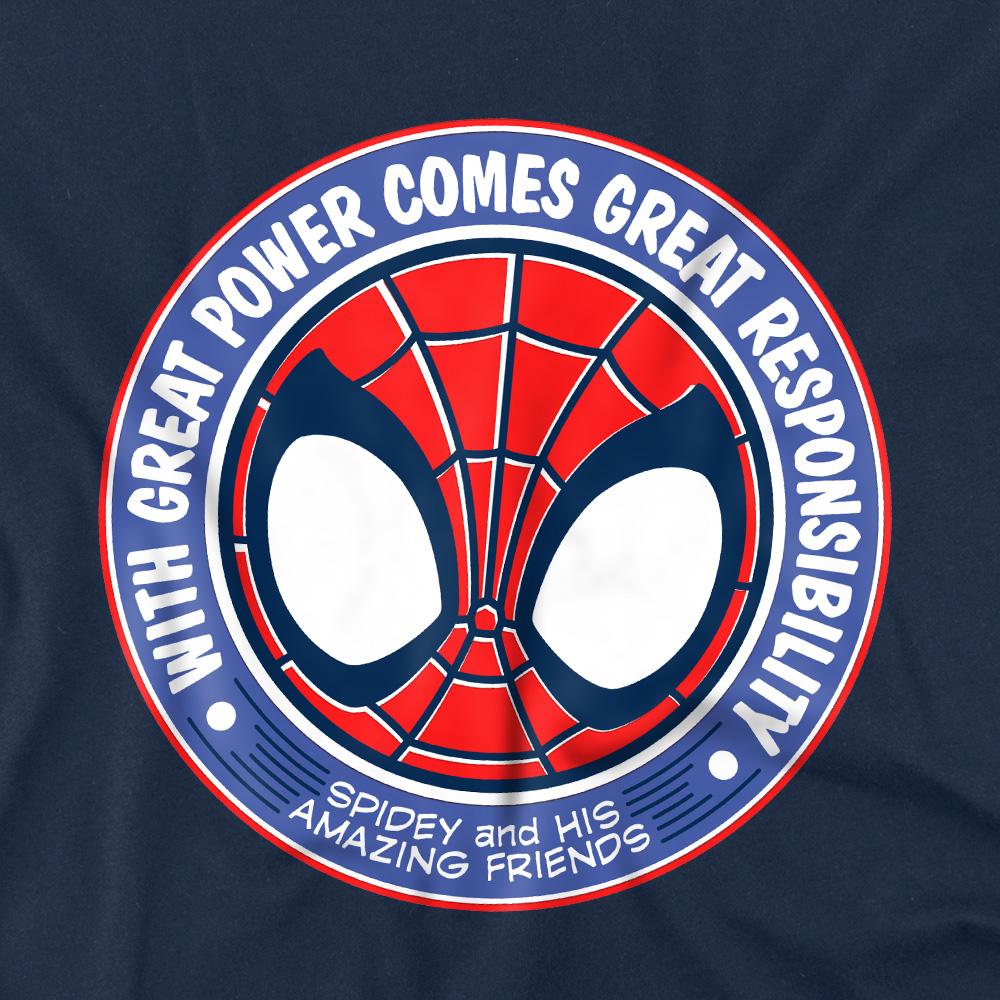 Navy - Pack Shot - Spidey And His Amazing Friends Childrens-Kids Great Responsibility T-Shirt