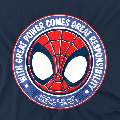 Navy - Pack Shot - Spidey And His Amazing Friends Childrens-Kids Great Responsibility T-Shirt