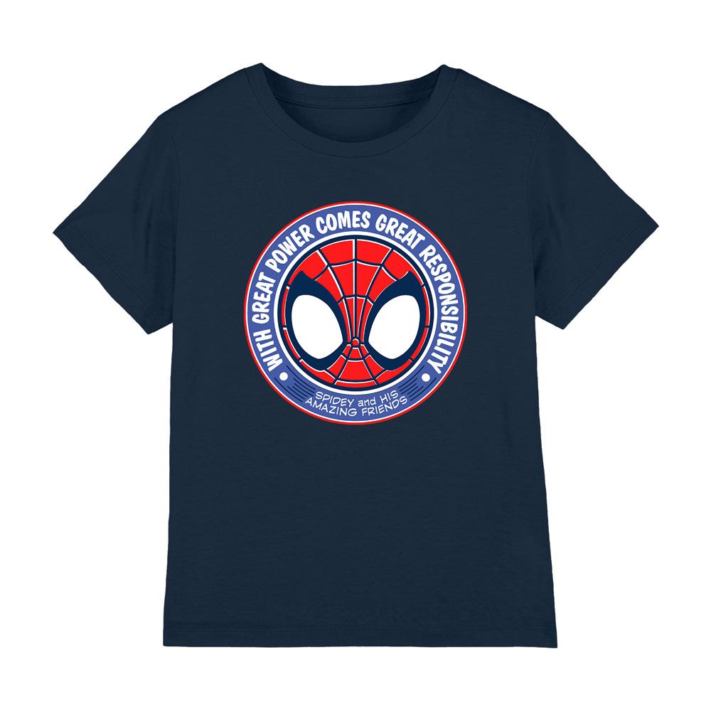 Navy - Front - Spidey And His Amazing Friends Childrens-Kids Great Responsibility T-Shirt