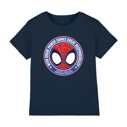 Navy - Front - Spidey And His Amazing Friends Childrens-Kids Great Responsibility T-Shirt