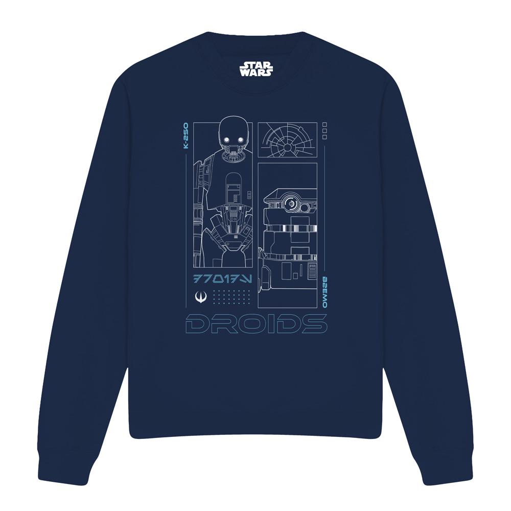 Navy - Front - Star Wars: Andor Unisex Adult Droids Sweatshirt
