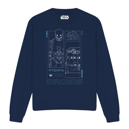 Navy - Front - Star Wars: Andor Unisex Adult Droids Sweatshirt